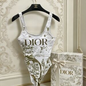 Dior White Asymmetric Swimsuit